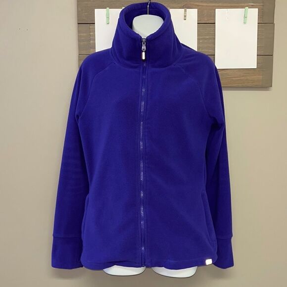 Calvin Klein Woman’s Performance Purple Zip-Up High Collar Fleece w/ Pockets-Med - Picture 1 of 14
